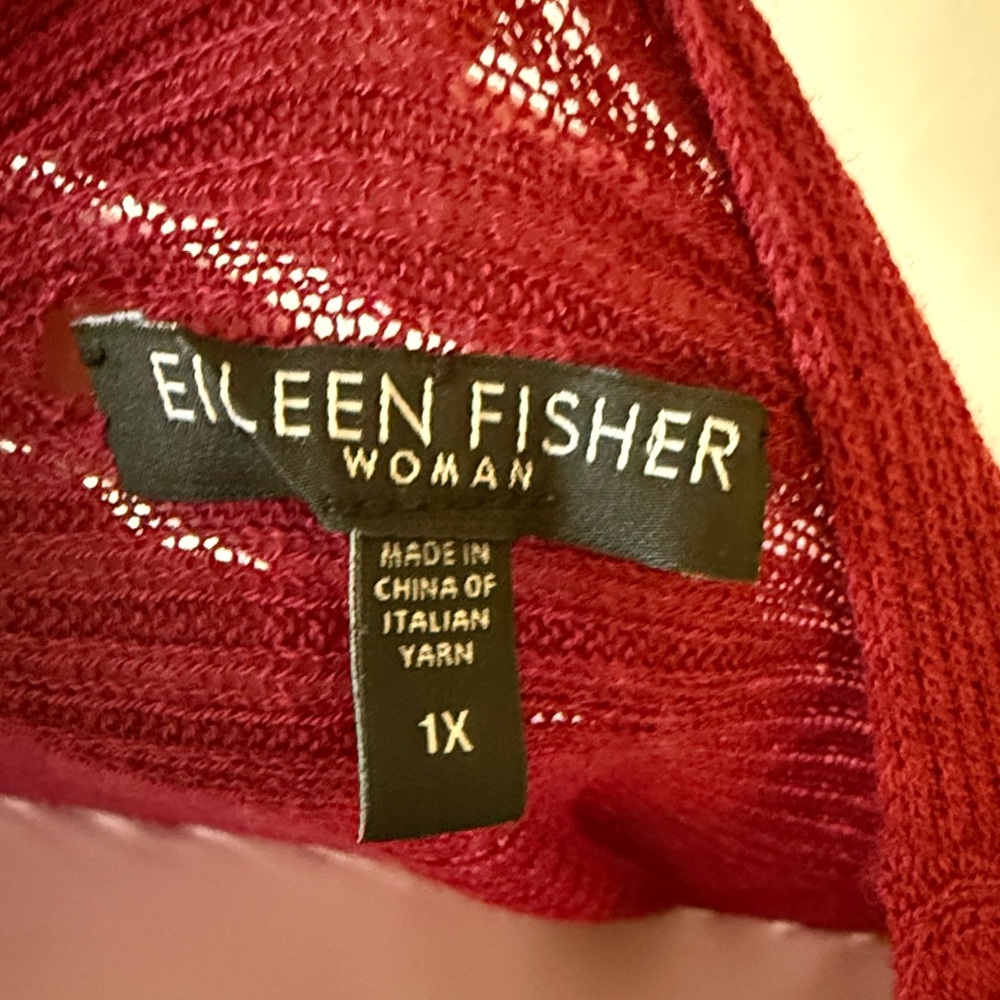 Eileen Fisher Rich Burgundy Cardigan - Picture 5 of 6